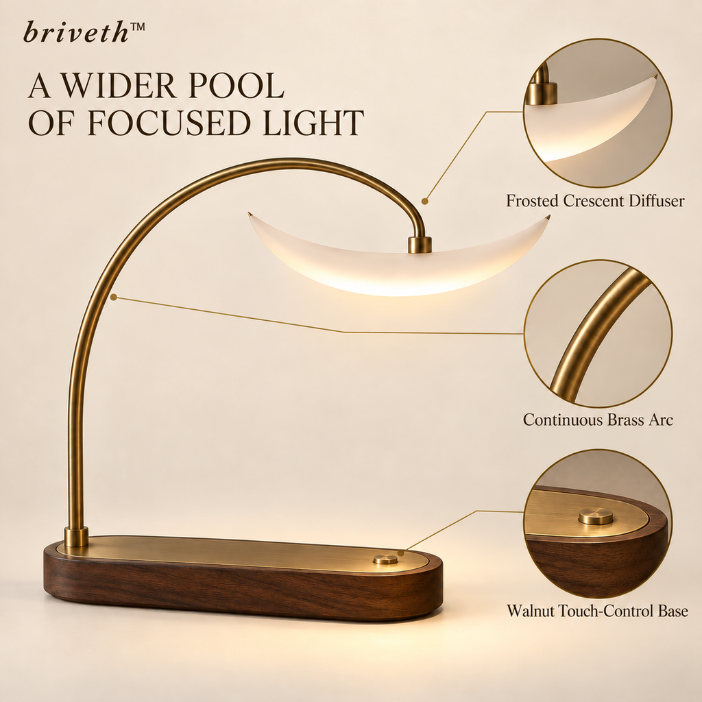 𝒃𝒓𝒊𝒗𝒆𝒕𝒉™ Crescent Arc Desk Lamp