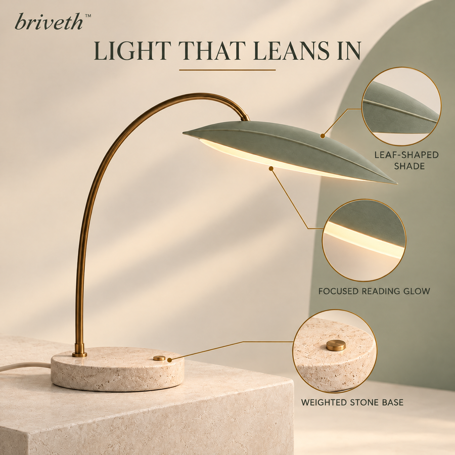 𝒃𝒓𝒊𝒗𝒆𝒕𝒉™ Leaf Arc Reading Lamp