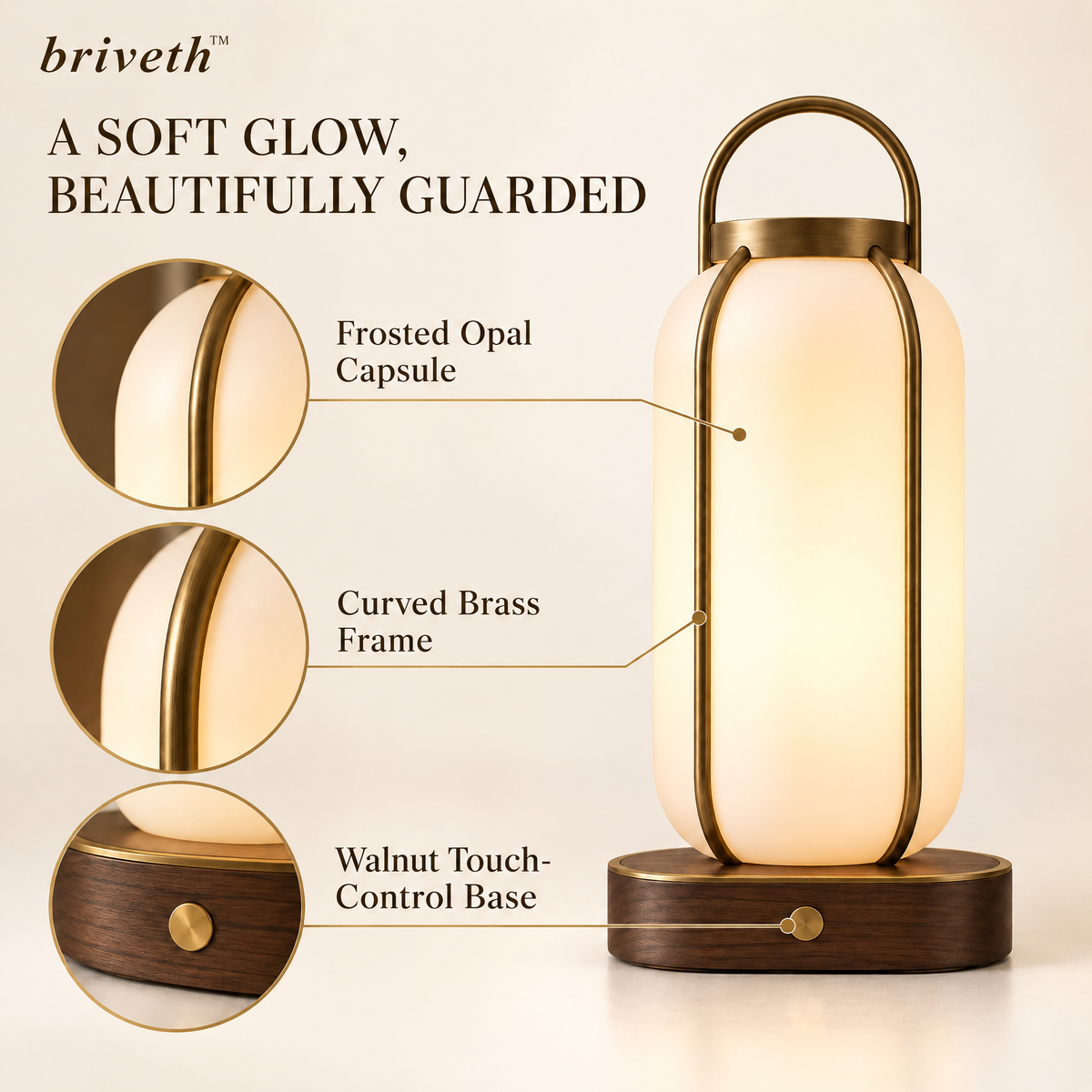𝒃𝒓𝒊𝒗𝒆𝒕𝒉™ Capsule Lantern Table Lamp