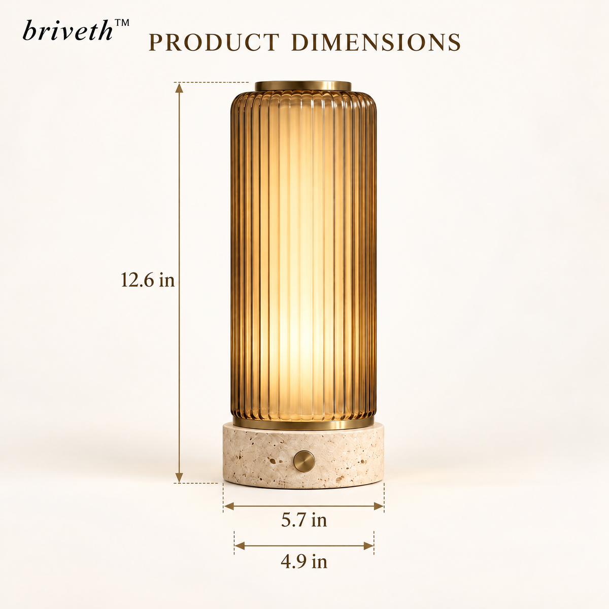 𝒃𝒓𝒊𝒗𝒆𝒕𝒉™ Ribbed Column Bedside Lamp