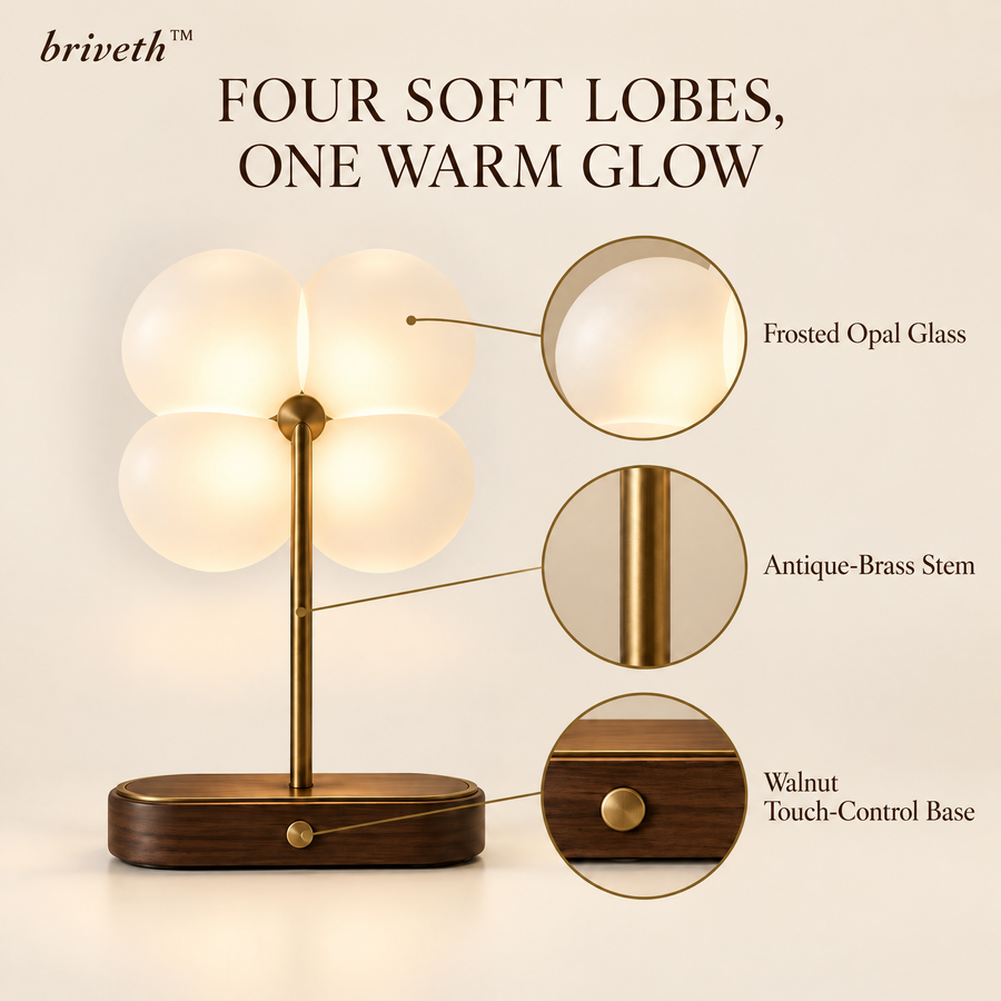 𝒃𝒓𝒊𝒗𝒆𝒕𝒉™ Halo Reed Clover Shade Table Lamp